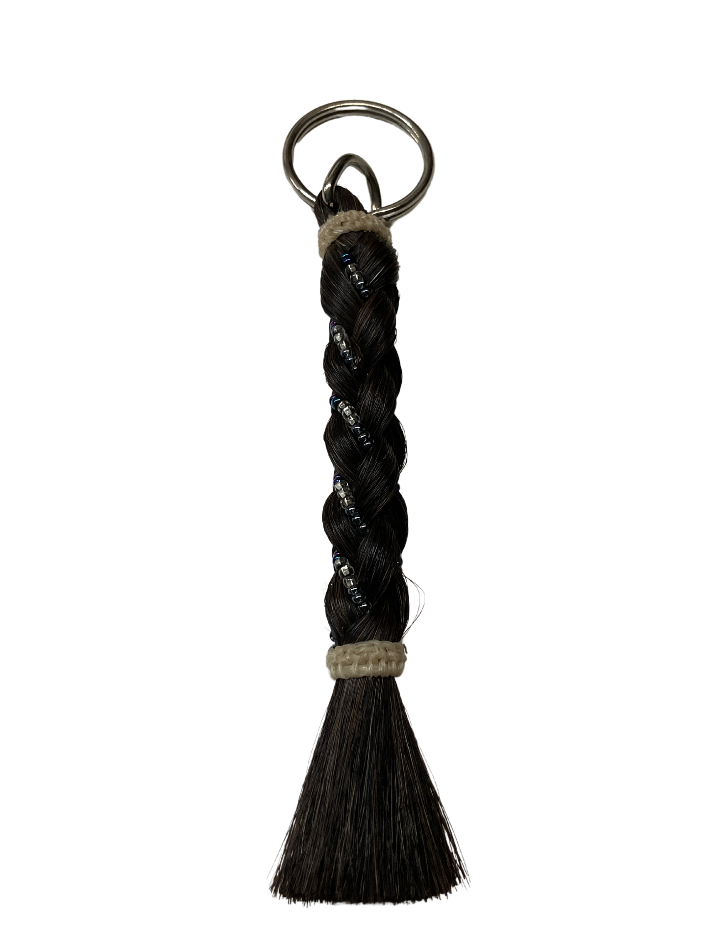 6" Braided Horsehair w/Beads Keychain