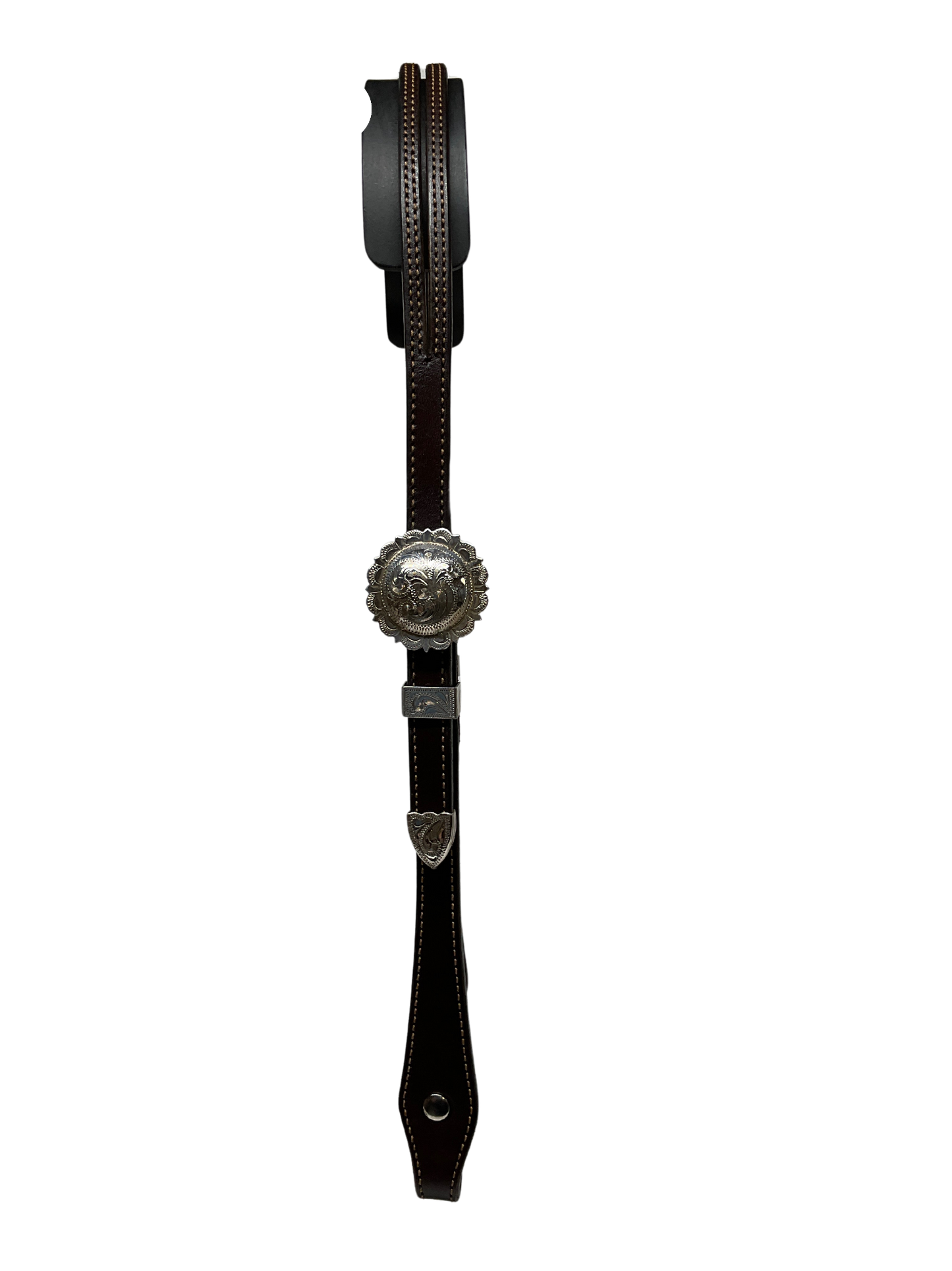 5/8" Split Ear Headstall Hansen Scalloped Round Concho Buckle