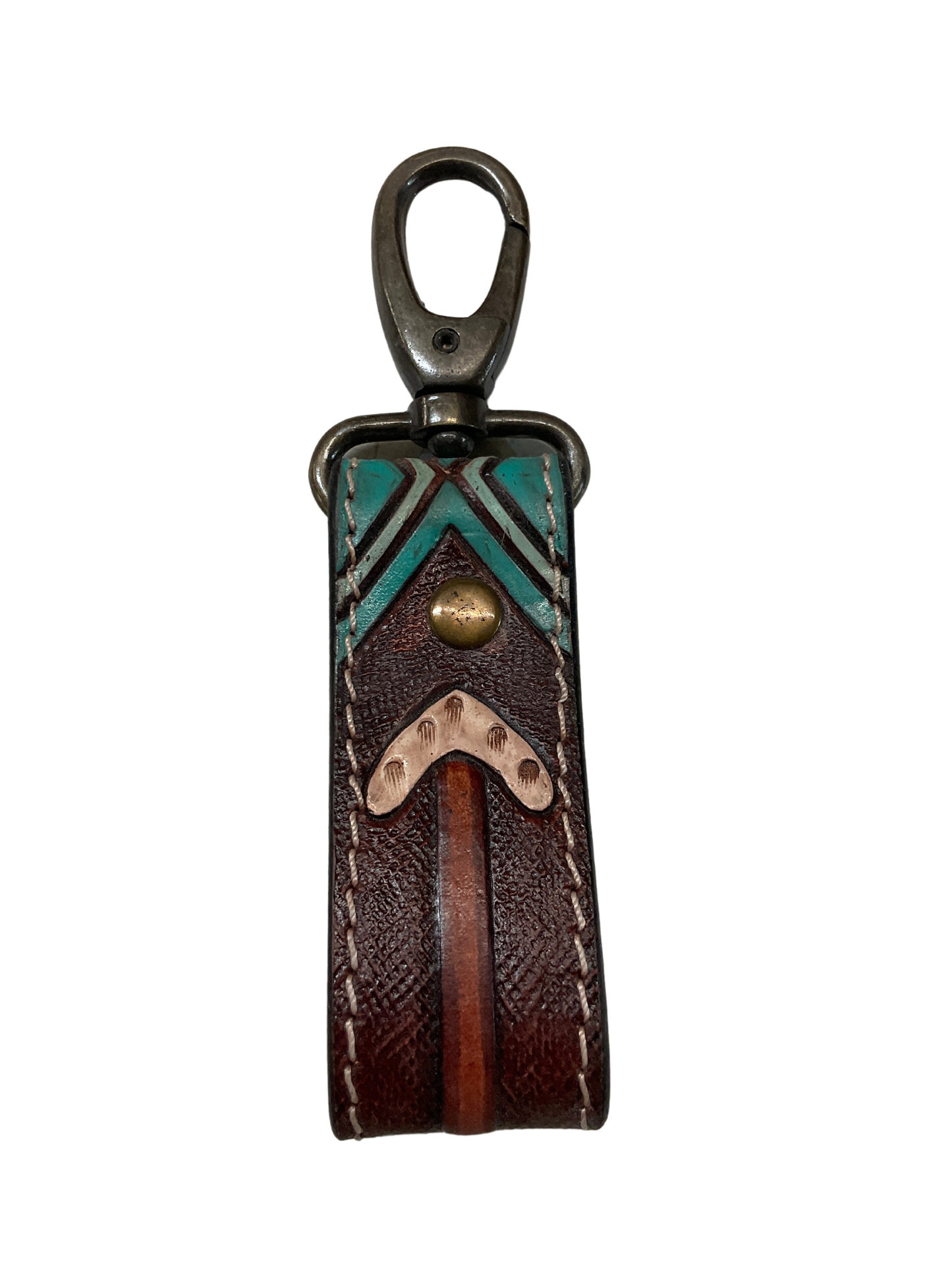 Hand Carved Leather Keychain