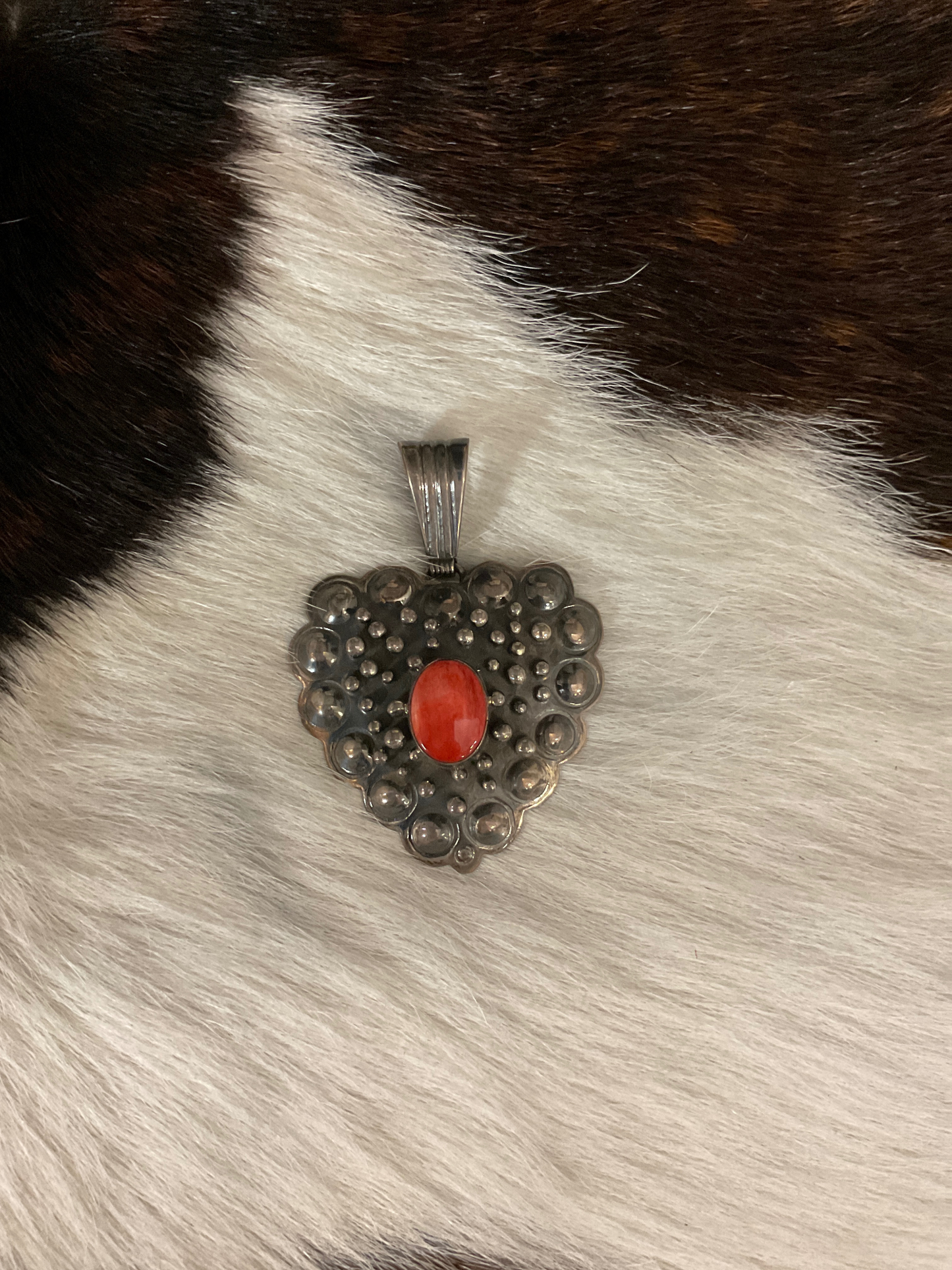 Sterling Silver Heart w/Spiny Oyster Pendant