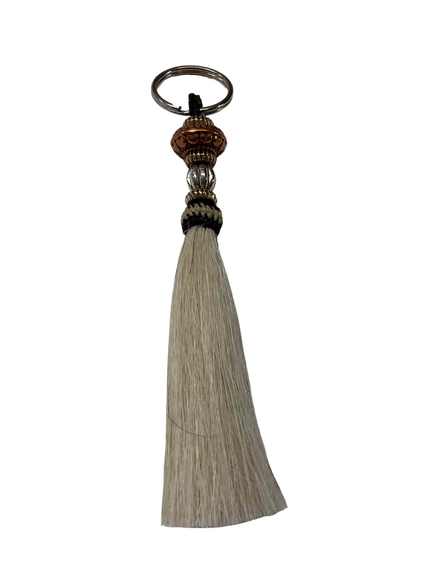 Horse Hair Tassel w/Beads Keychain