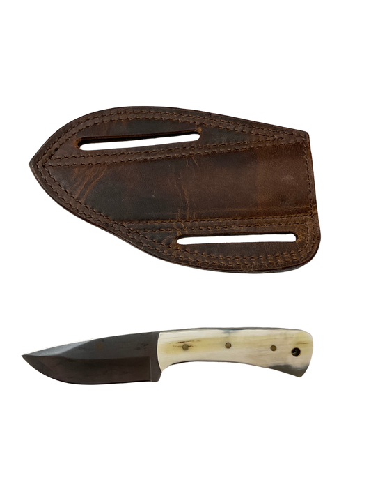 Stainless Blade Knife w/Ox Horn Grip