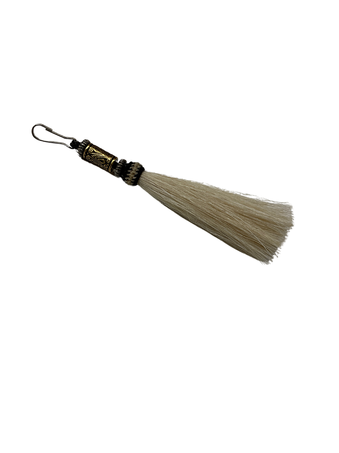 Horse Hair Tassel w/Beads Zipper Pull