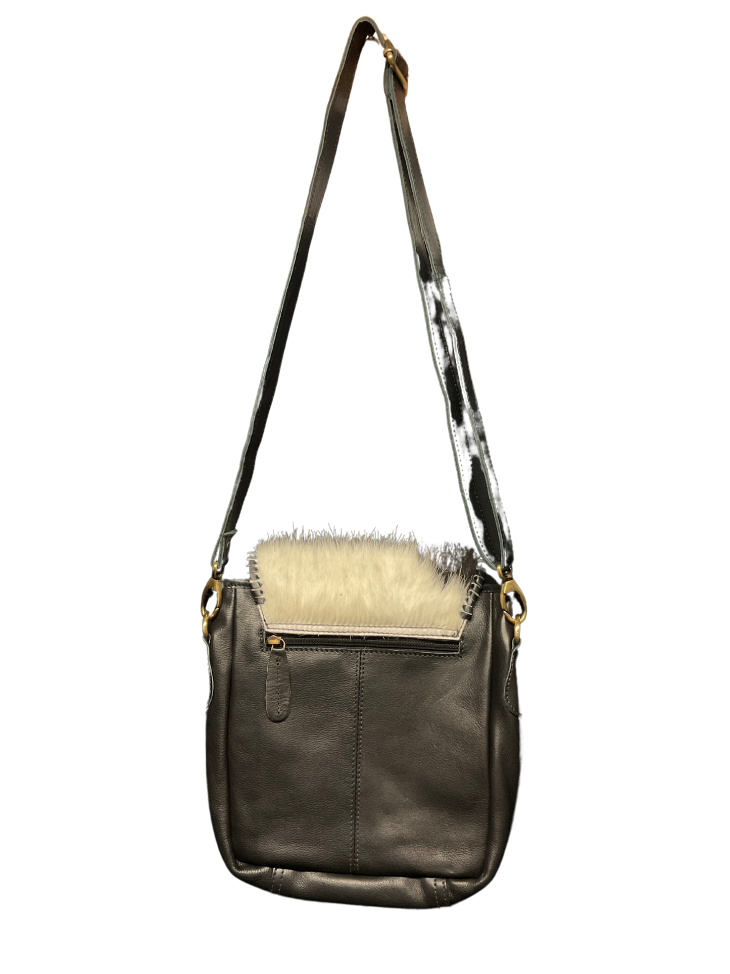 Black Leather Purse w/Cowhide