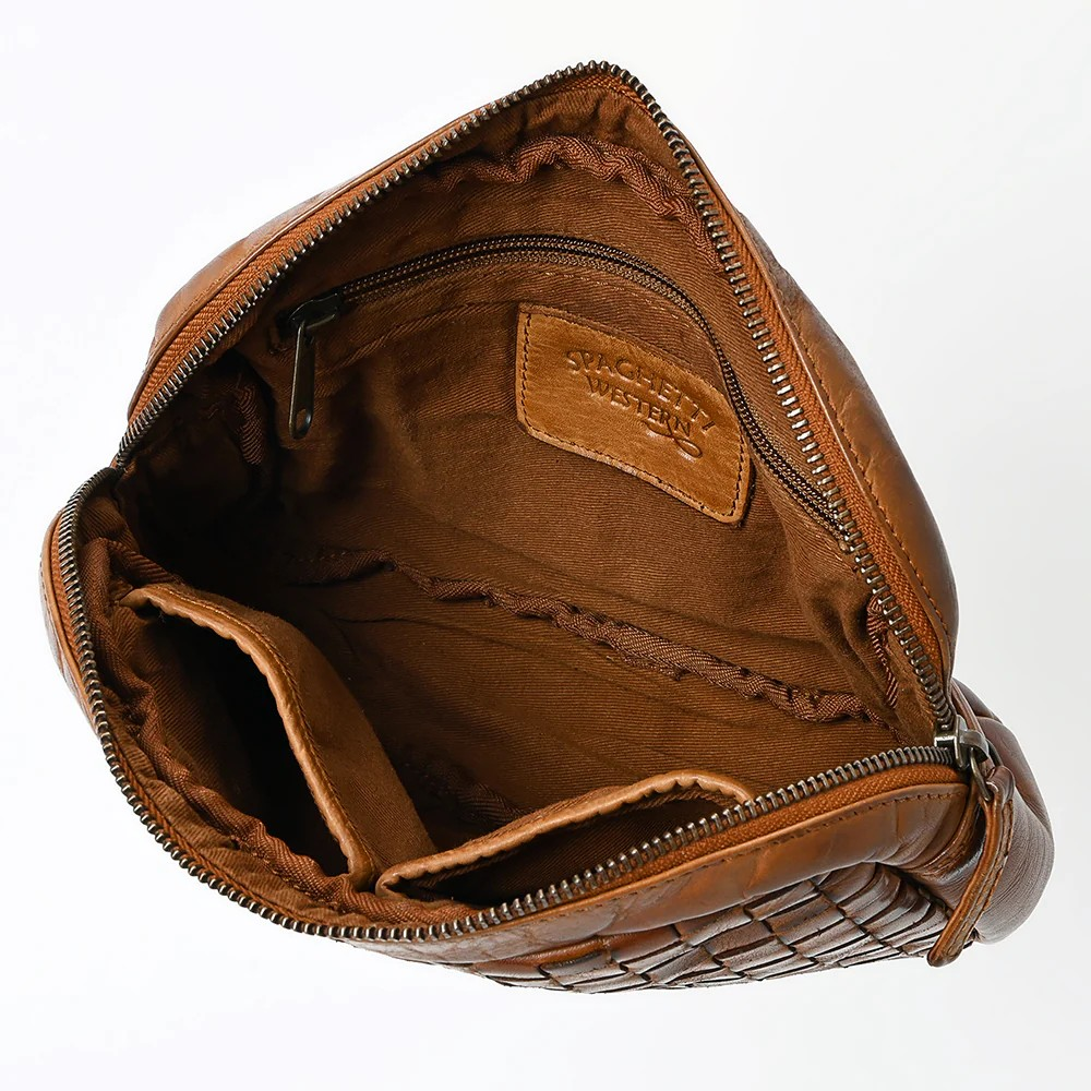 Woven Leather Clutch Purse
