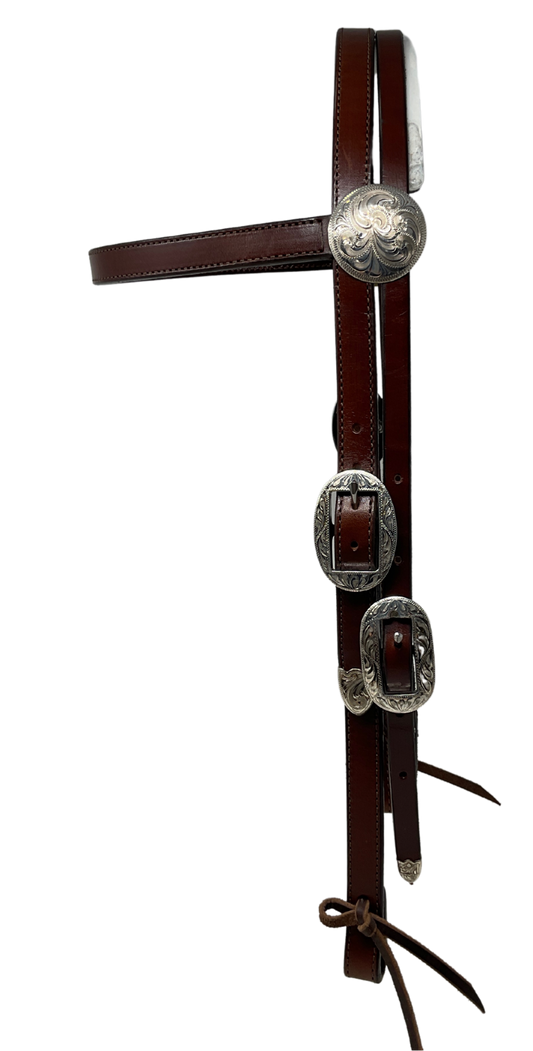 3/4" Browband Sterling Buckles & Oklahoma Conchos
