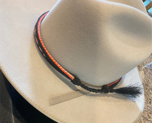 Hitched Horsehair Hat Band w/Single Tassel