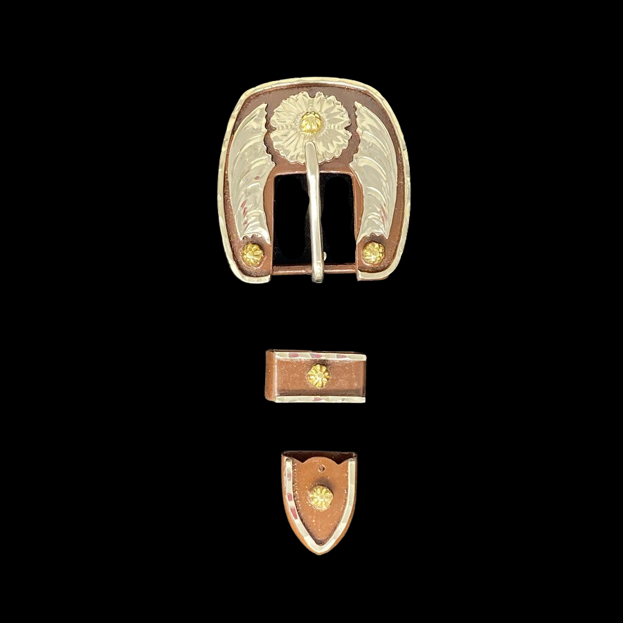 Rust Sunflower Buckle Set