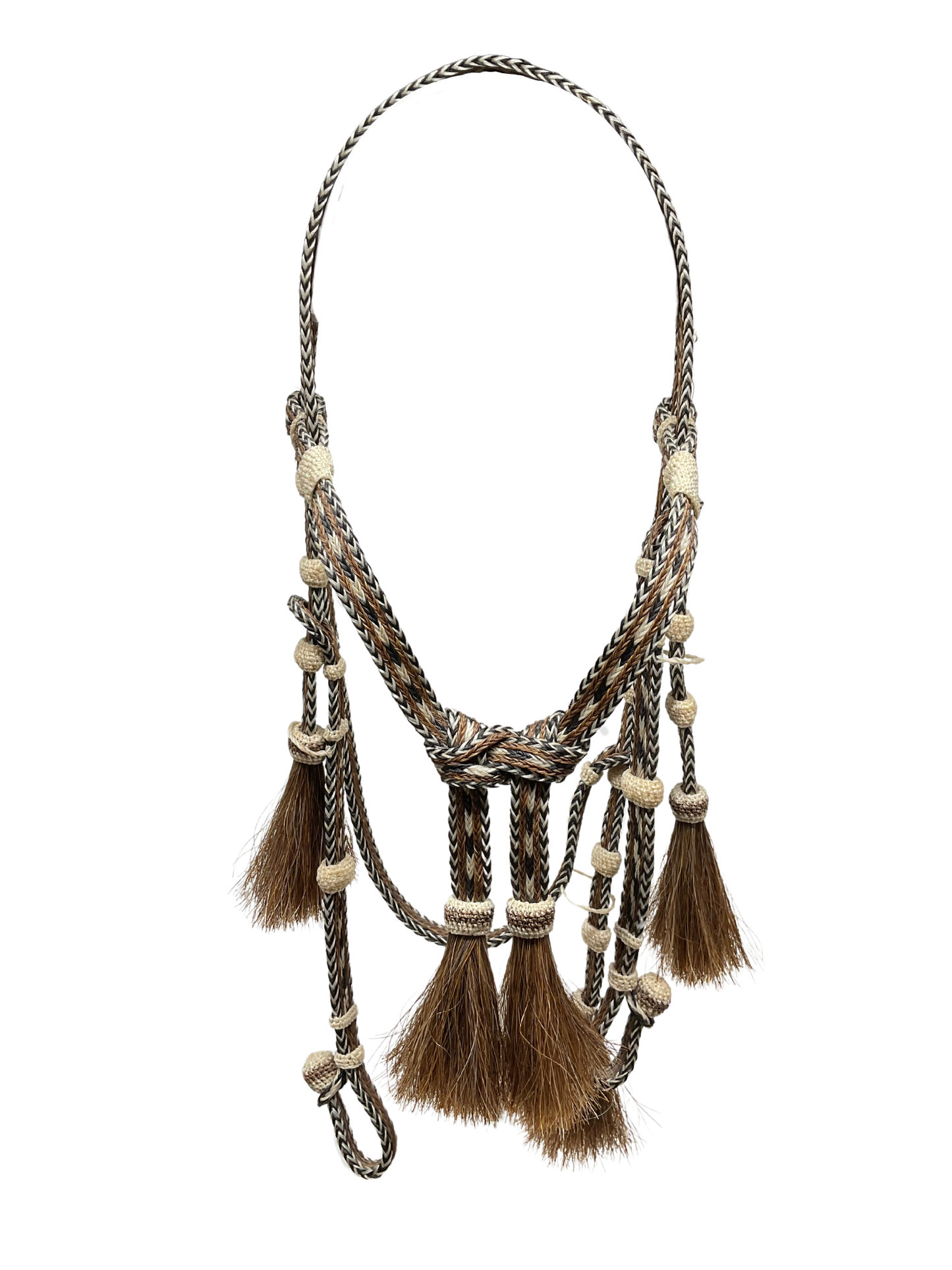 Braided Horsehair Headstall w/Split Reins