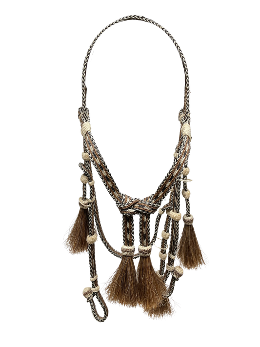 Braided Horsehair Headstall w/Split Reins