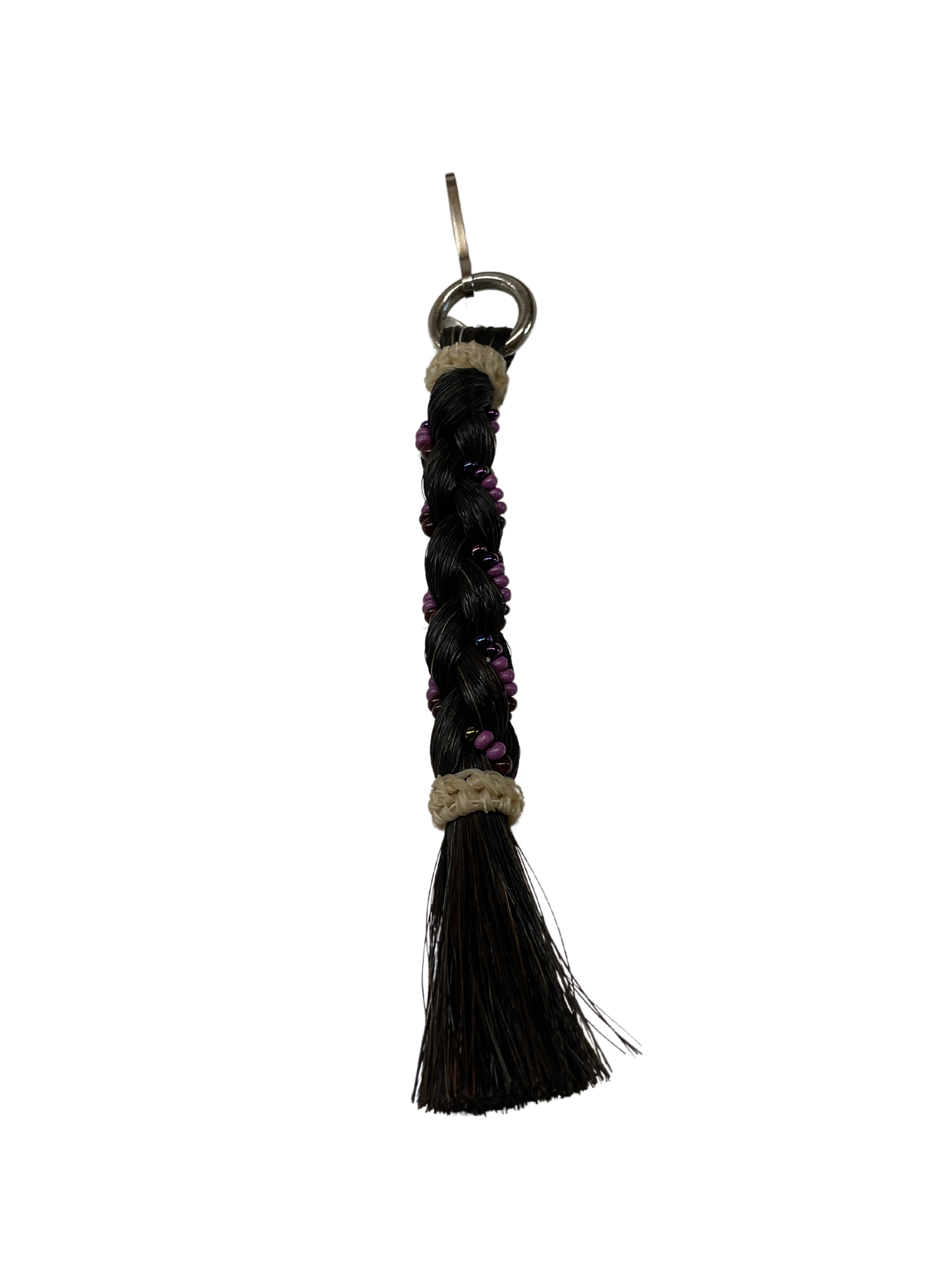 Braided Horse Hair w/Beads Zipper Pull
