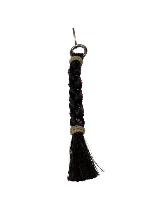 Braided Horse Hair w/Beads Zipper Pull
