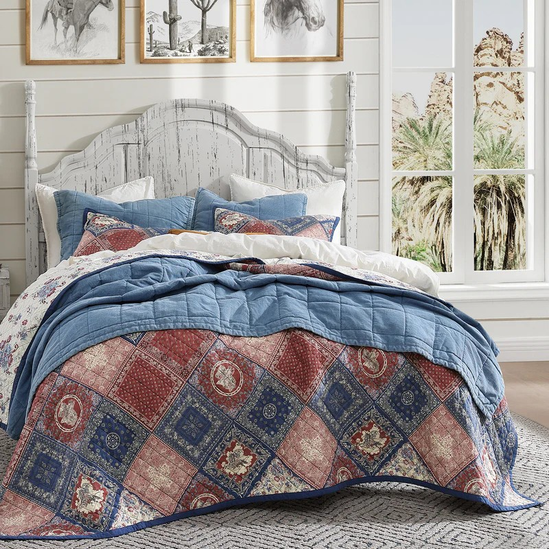 Patchwork Bandana Reversible Cotton King Quilt Set