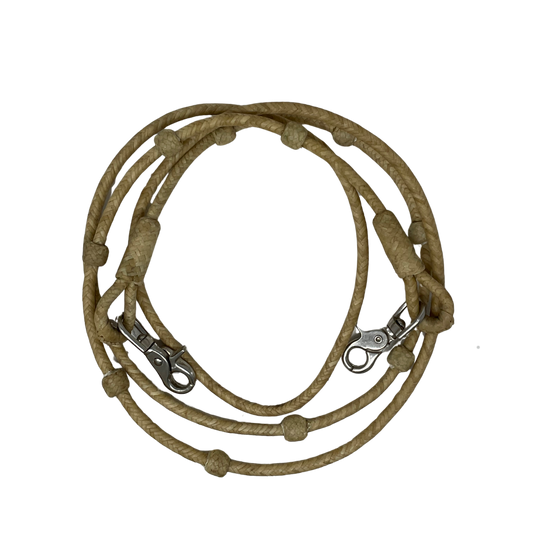 12 Plait 5 Button Rawhide Roping Reins