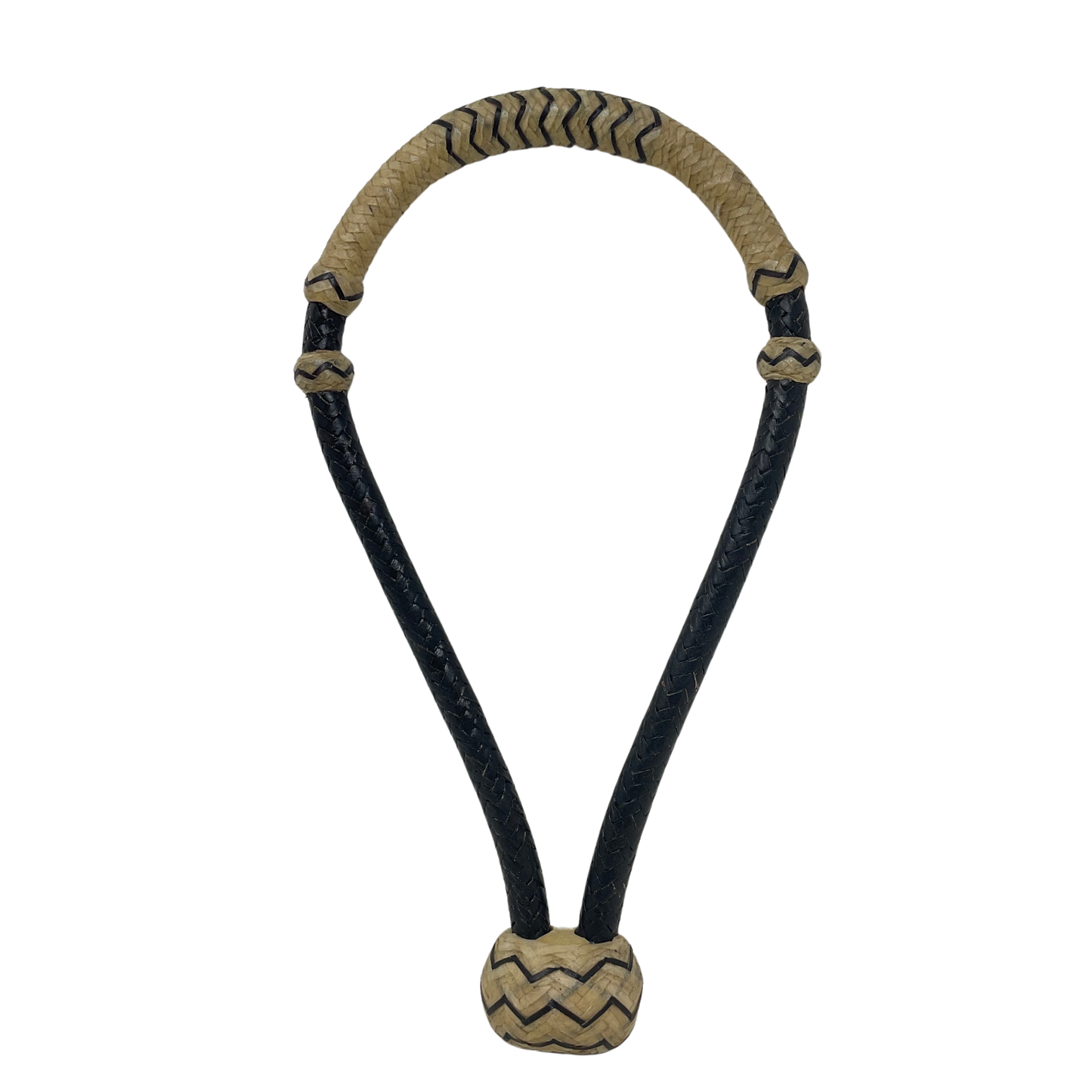 12 Plait 5/8" Black w/Accented Rawhide Bosal