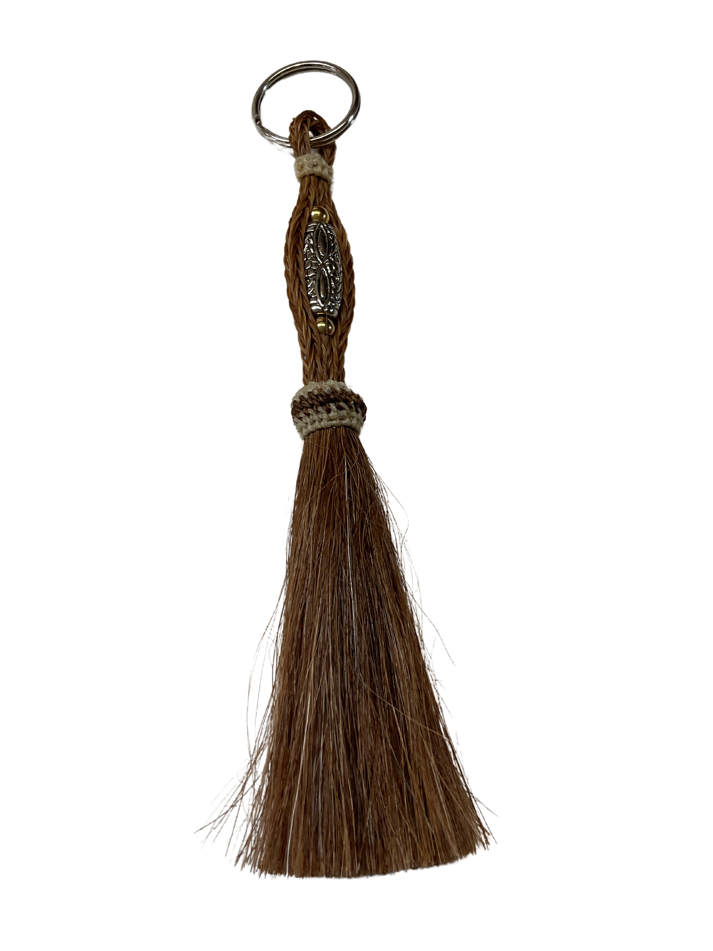 Horsehair Tassel w/Bead Center Keychain