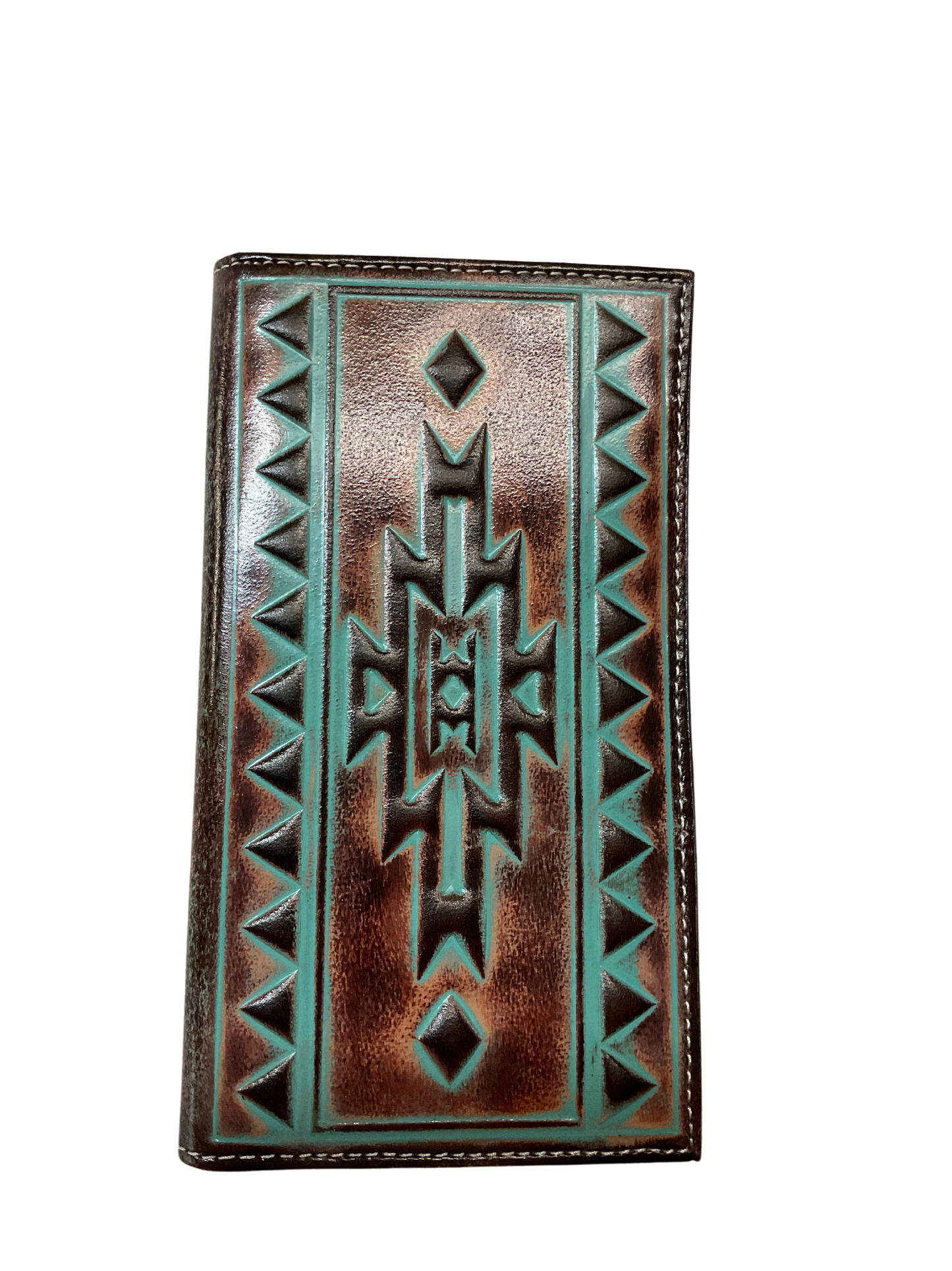 Turquoise Outline Southwest Wallet