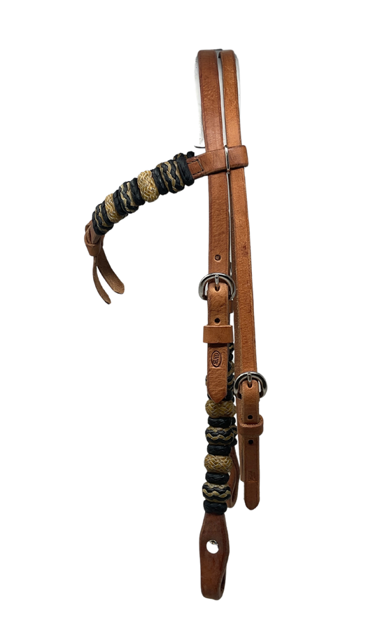 5/8" Split Browband w/Rawhide Buttons