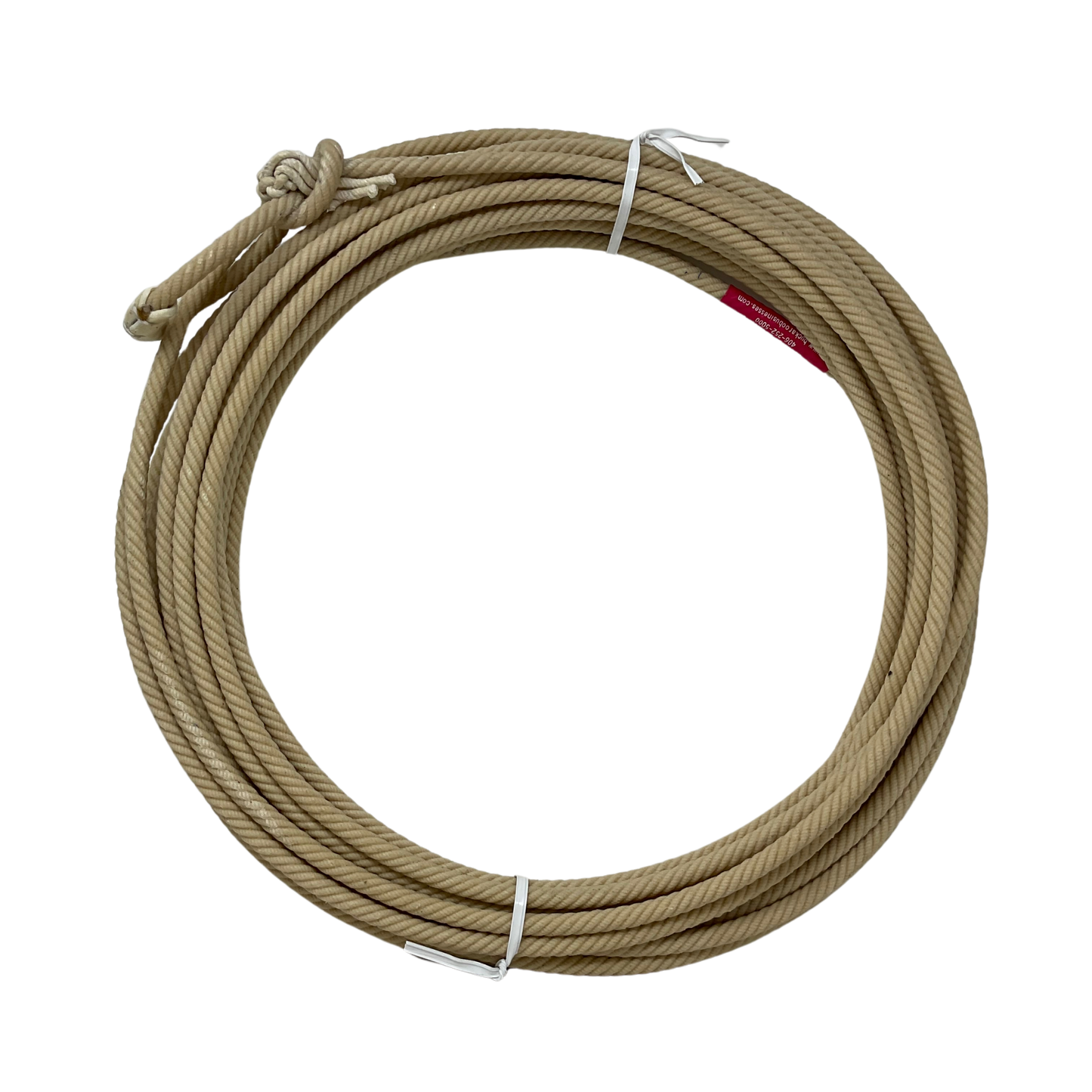 Left Twist 5 strand 5/16" Cotton Ranch Rope-Natural