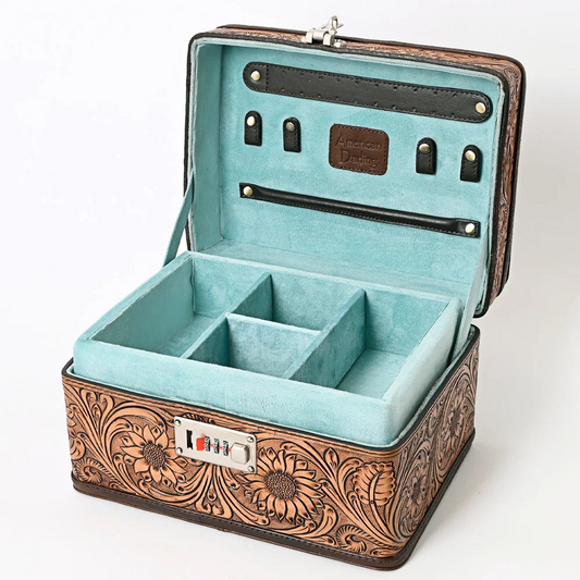 Tooled Jewelry Case w/Lock