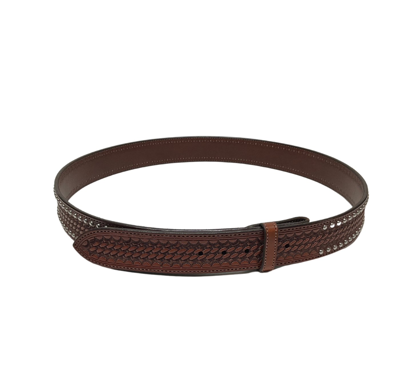 1 1/2" Basket Stamped w/Dots Belt 44"