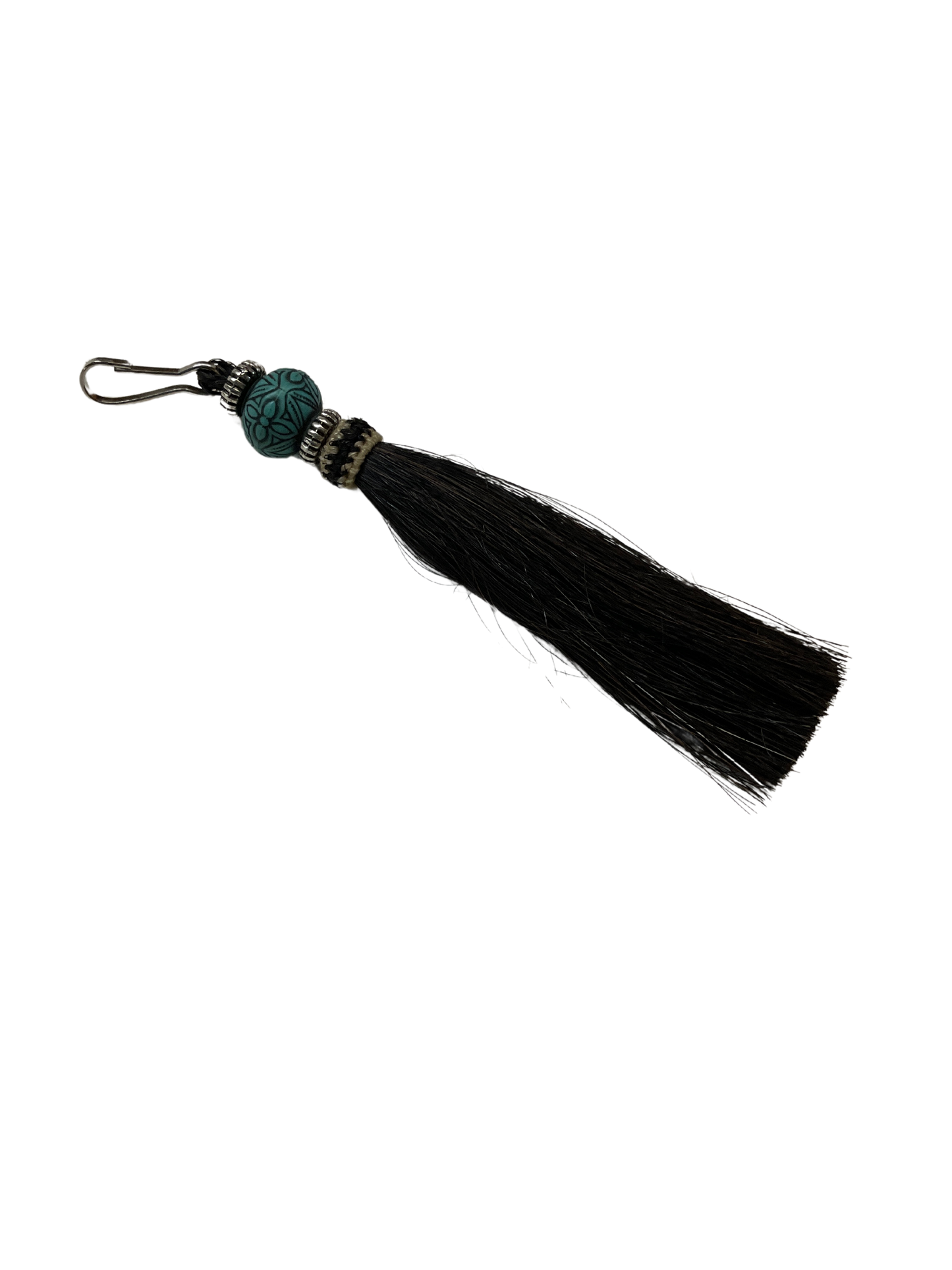 Horse Hair Tassel w/Beads Zipper Pull