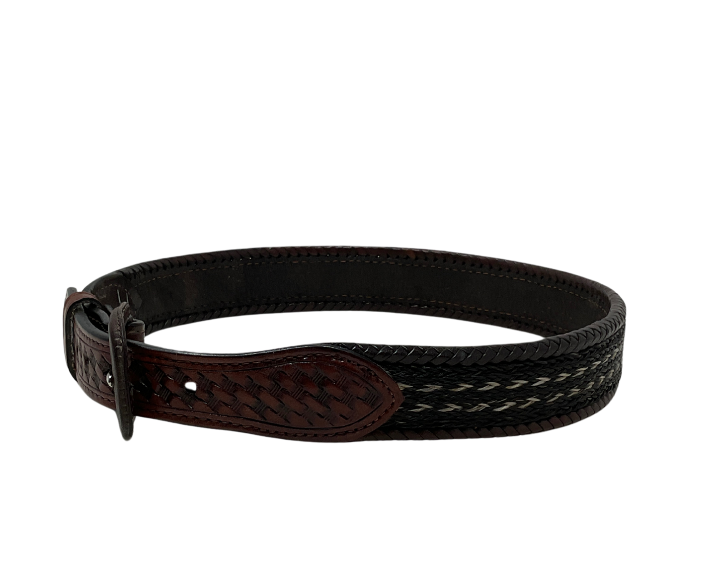 26" Basket Stamped Kids Belt w/Horsehair Design