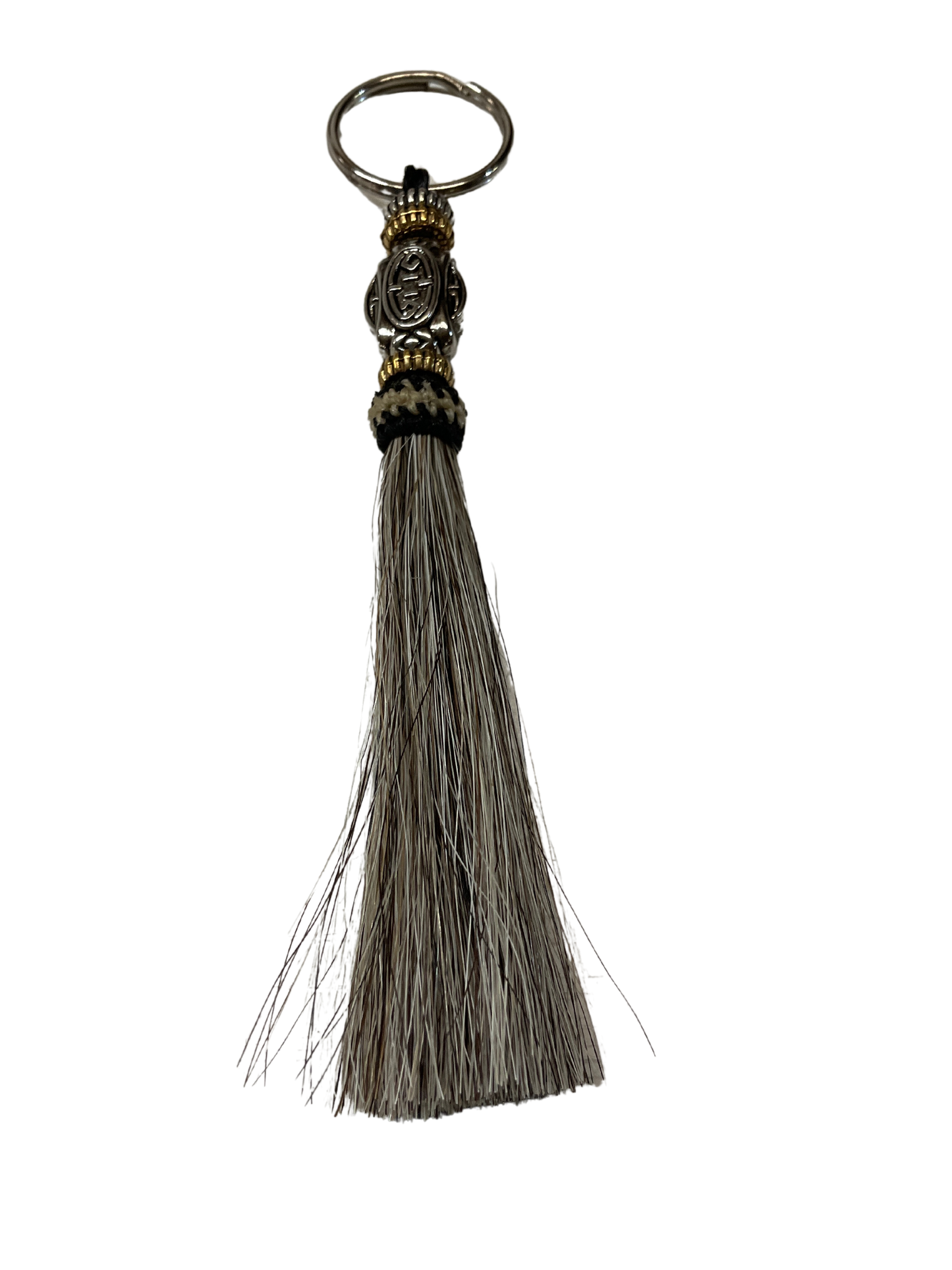 Horse Hair Tassel w/Beads Keychain