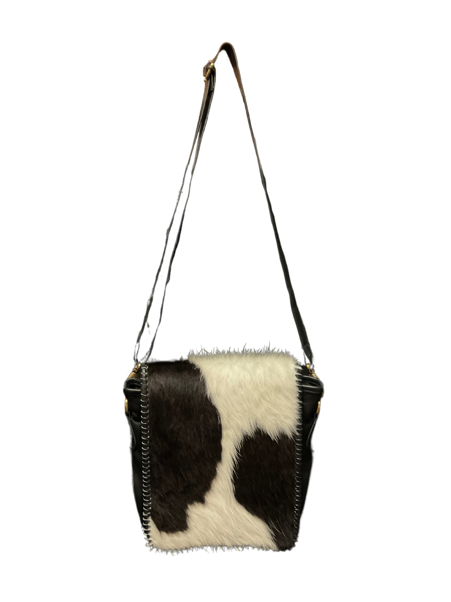 Black Leather Purse w/Cowhide