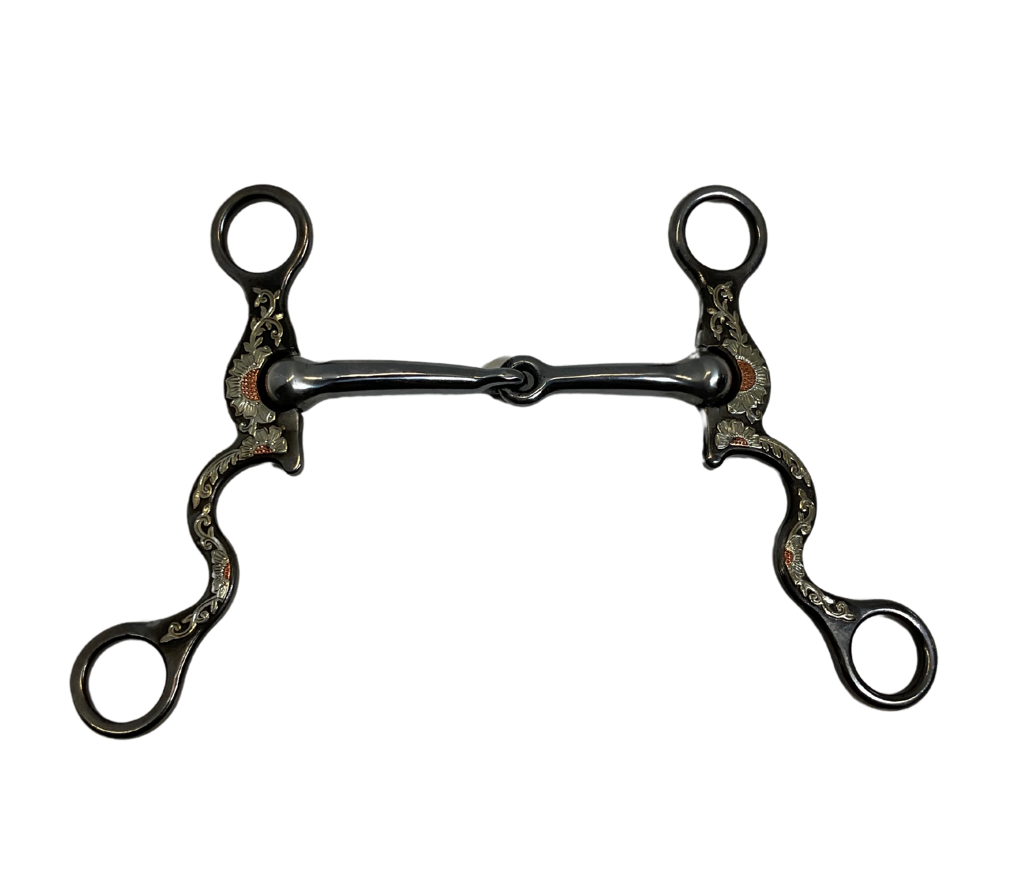 234QC - Snaffle w/Floral & Copper Trim
