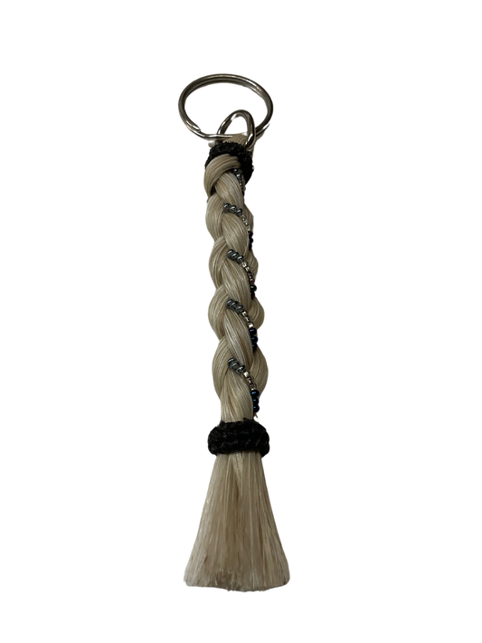 6" Braided Horsehair w/Beads Keychain