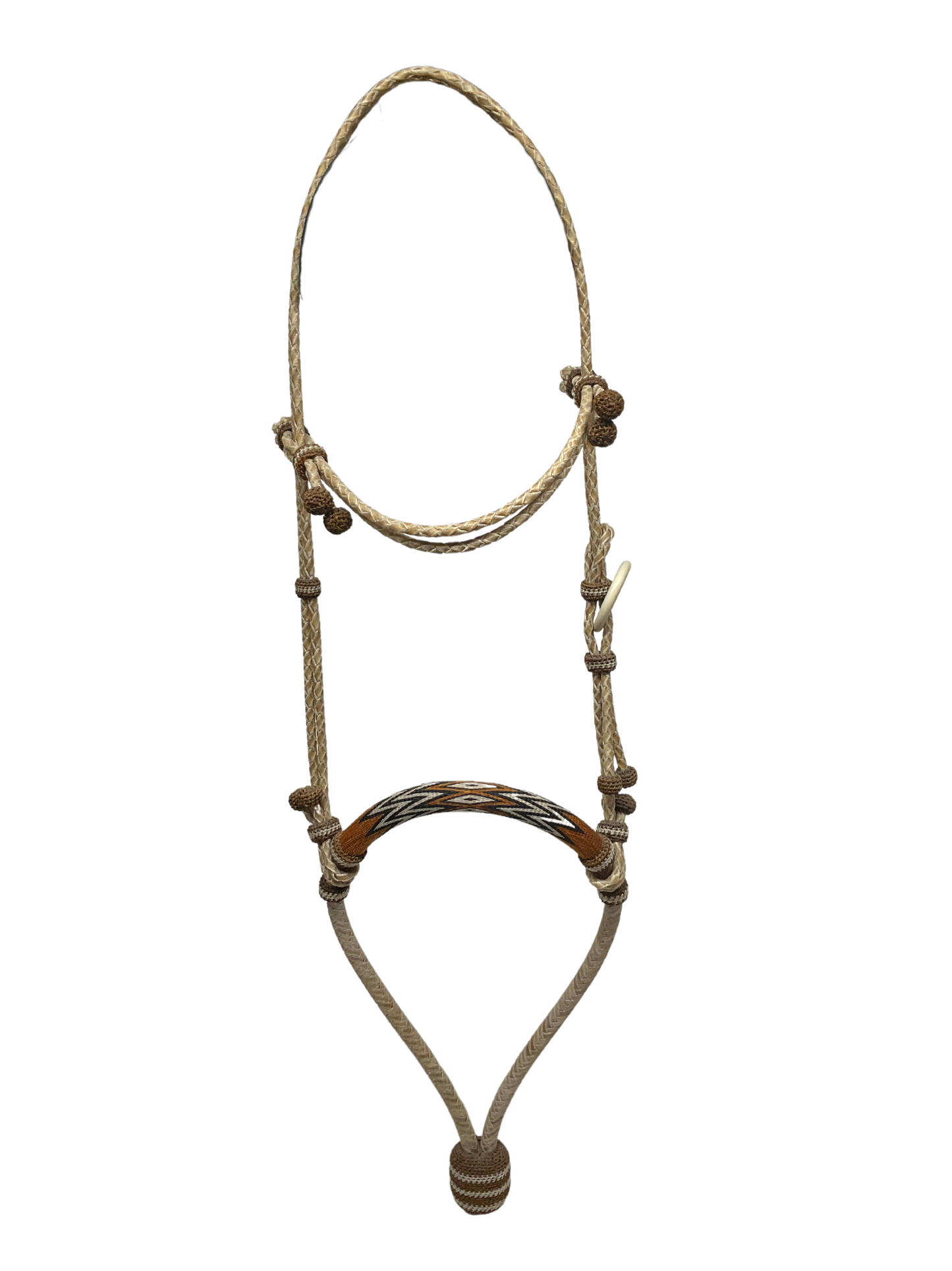8 Plait Rawhide Bosal and Hanger with Hitched Horsehair Noseband