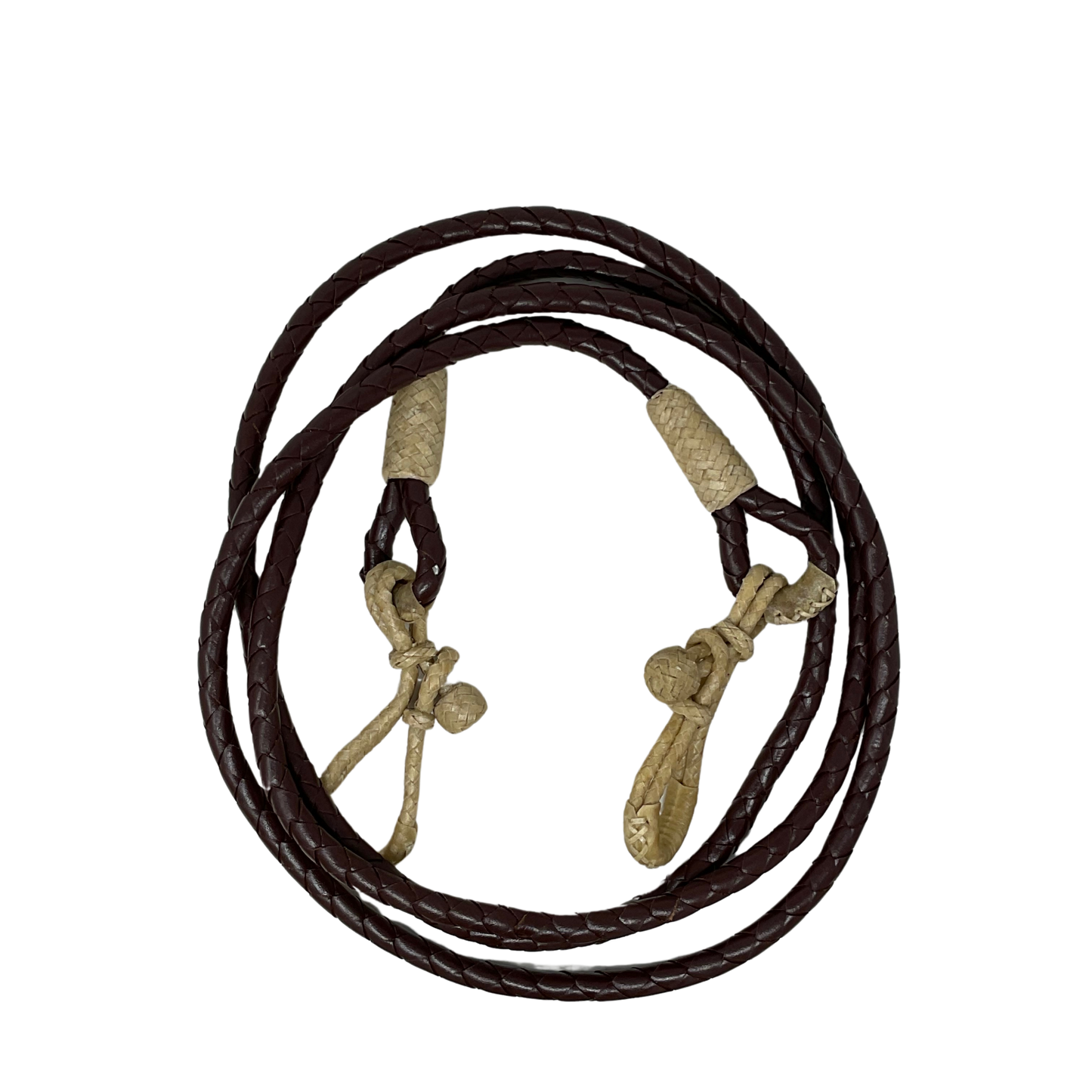 4 Plait Braided Leather Roping Reins