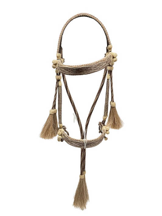 Hitched Horsehair Headstall w/Split Reins
