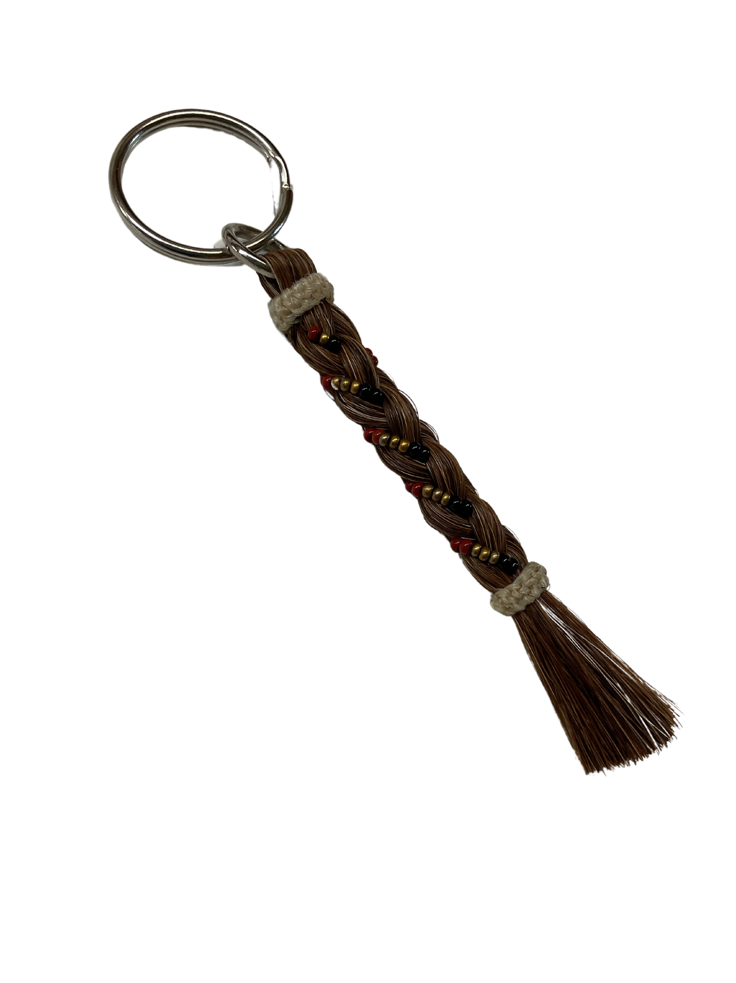 Braided Horse Hair w/Beads Keychain