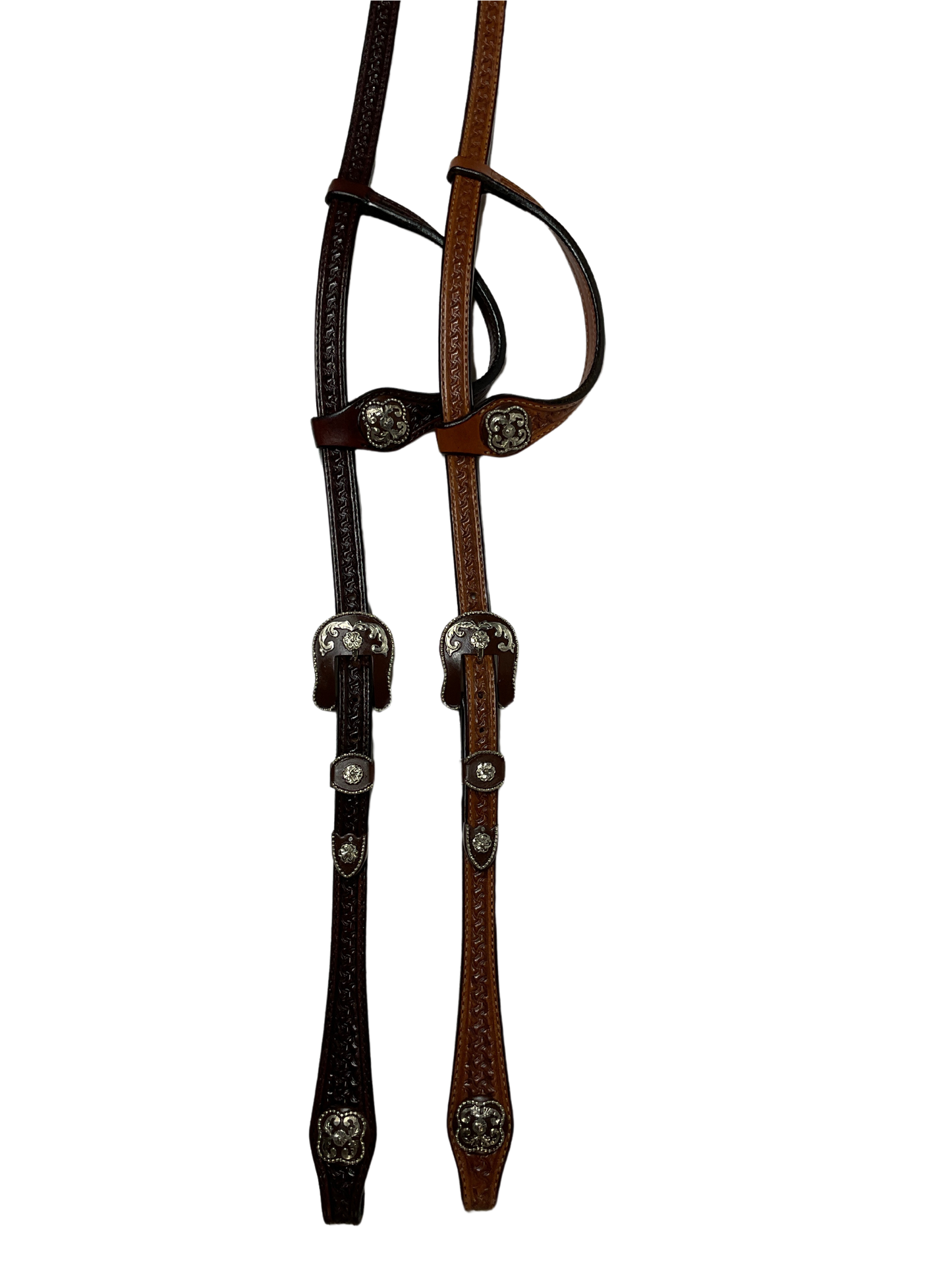 Single Ear Basket Stamped Rust Mesquite Buckles & Conchos