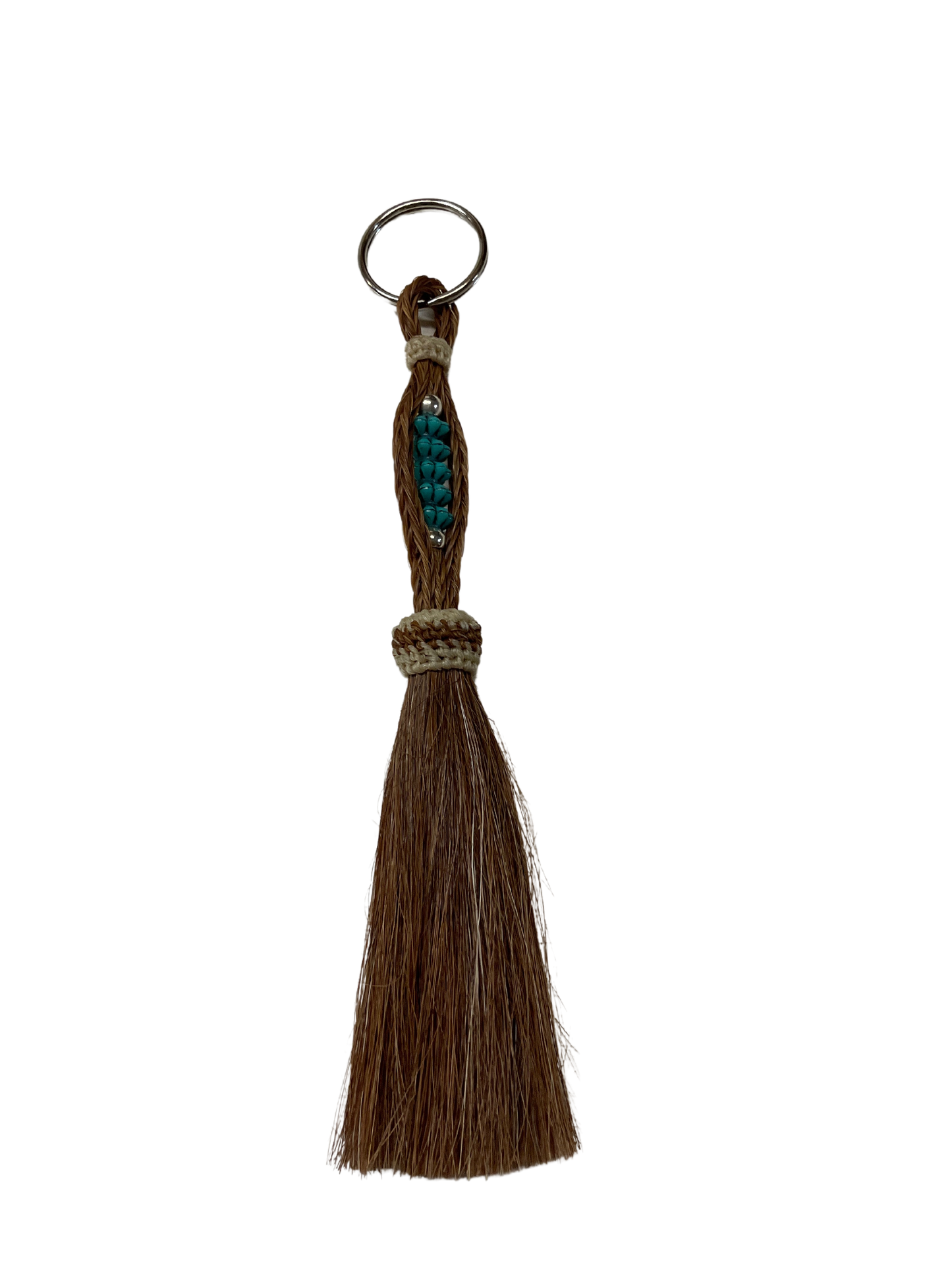 Horsehair Tassel w/Bead Center Keychain