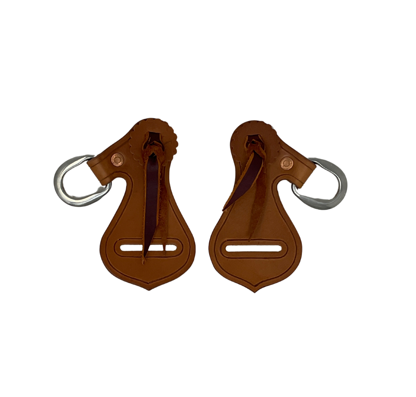 Latigo Keepers w/Rosette & D-Ring- Pair