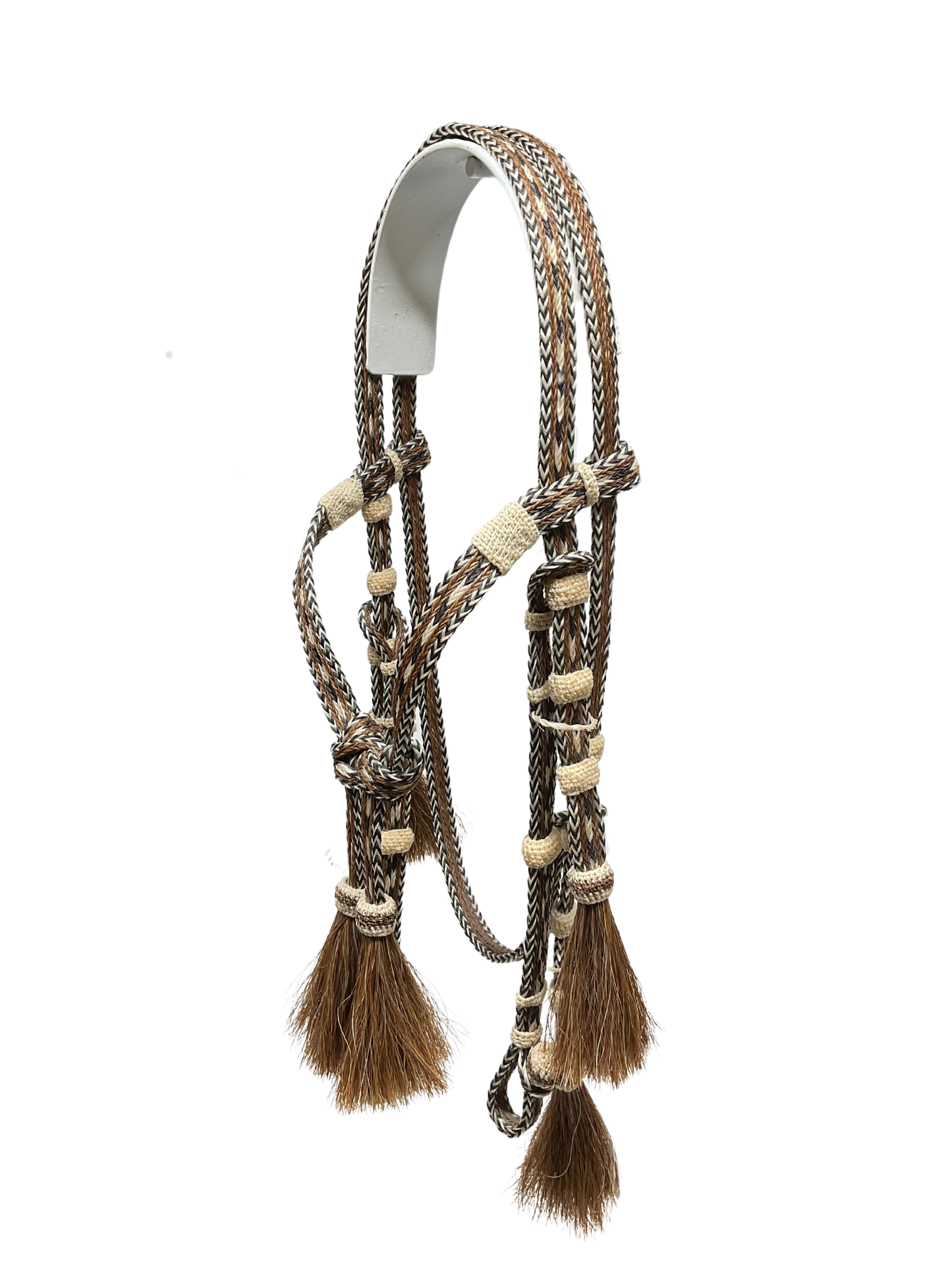 Braided Horsehair Headstall w/Split Reins