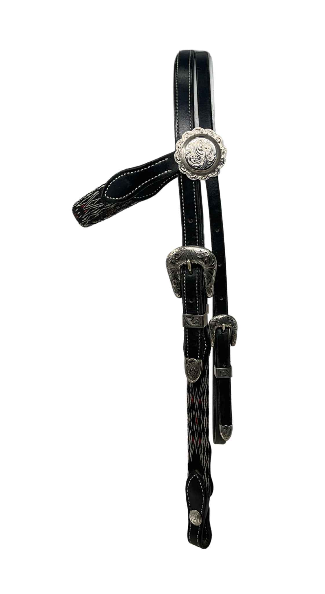Silver Mounted Hitched Browband Headstall