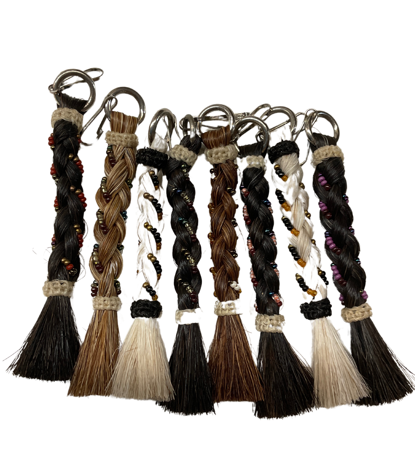 Braided Horse Hair w/Beads Zipper Pull