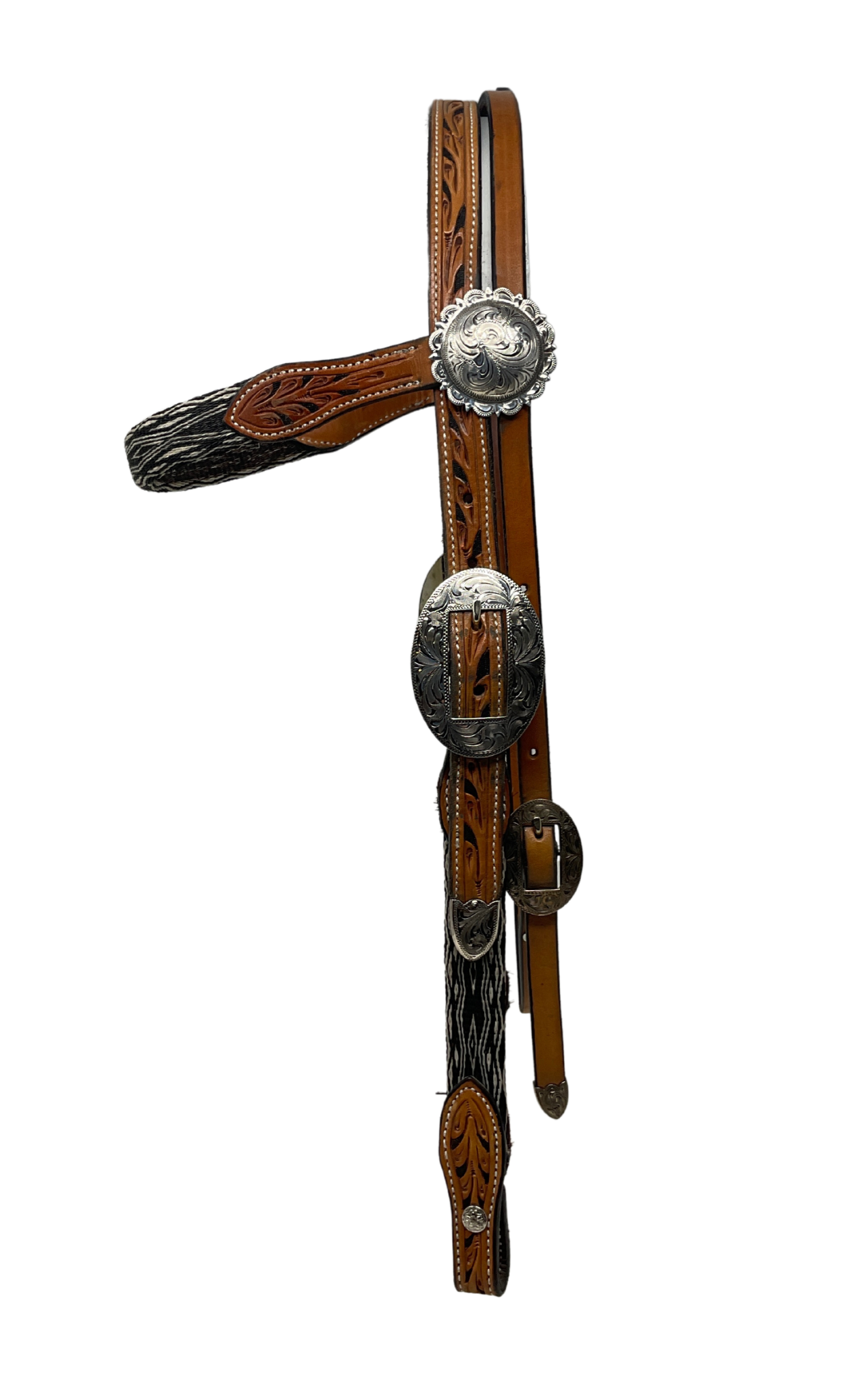 Silver Mounted Hitched Browband Headstall