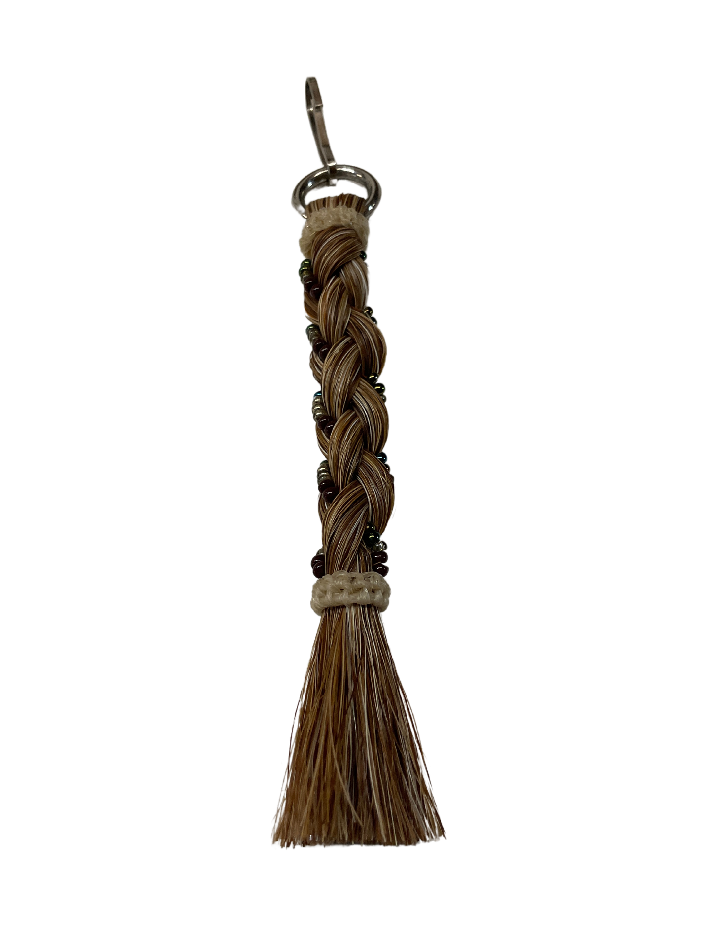 Braided Horse Hair w/Beads Zipper Pull