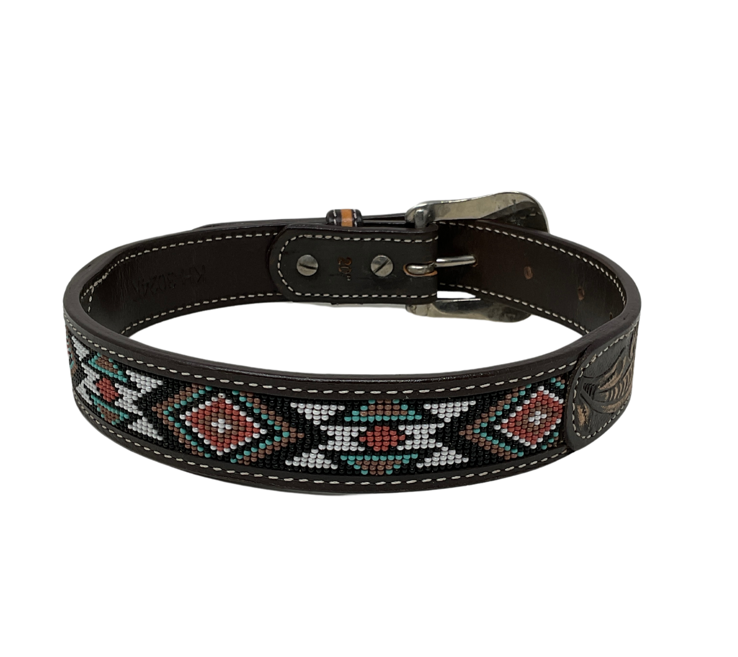 Southwestern Beaded Leather Kids Belt