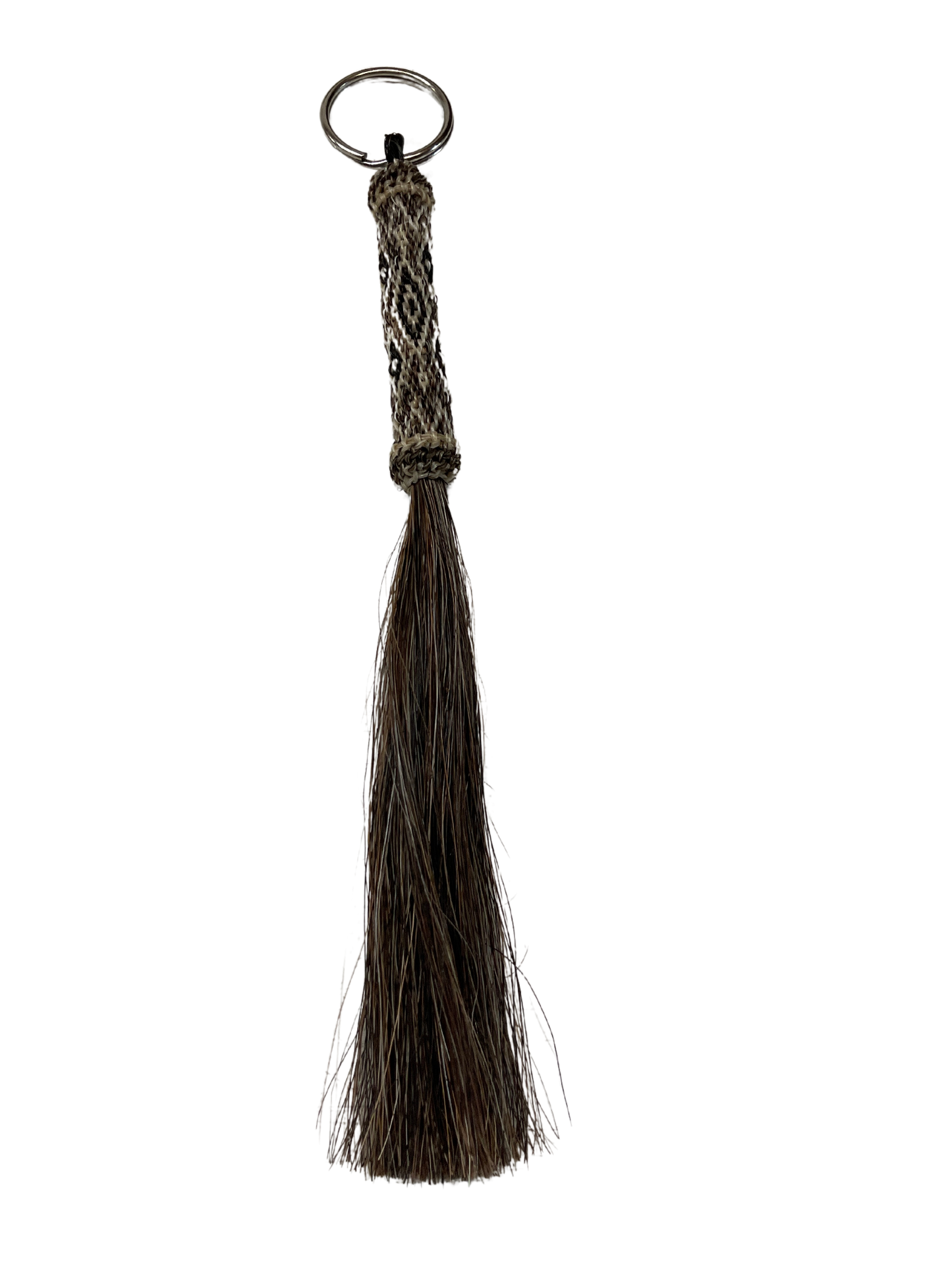 Hitched Horsehair Tube w/Tassel Keychain