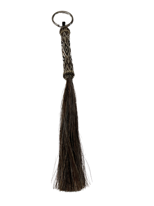 Hitched Horsehair Tube w/Tassel Keychain