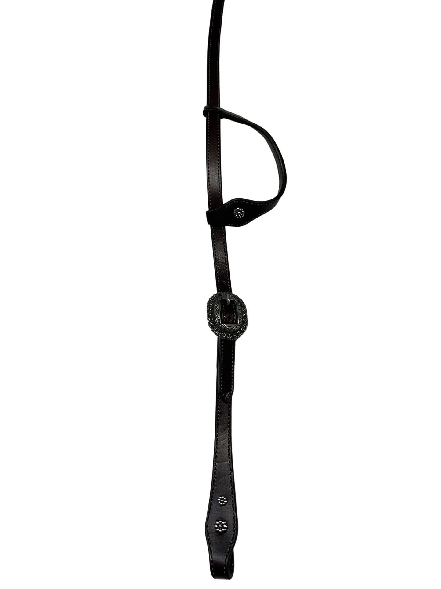 Single Ear Plain Dark w/JWP Buckles & Conchos