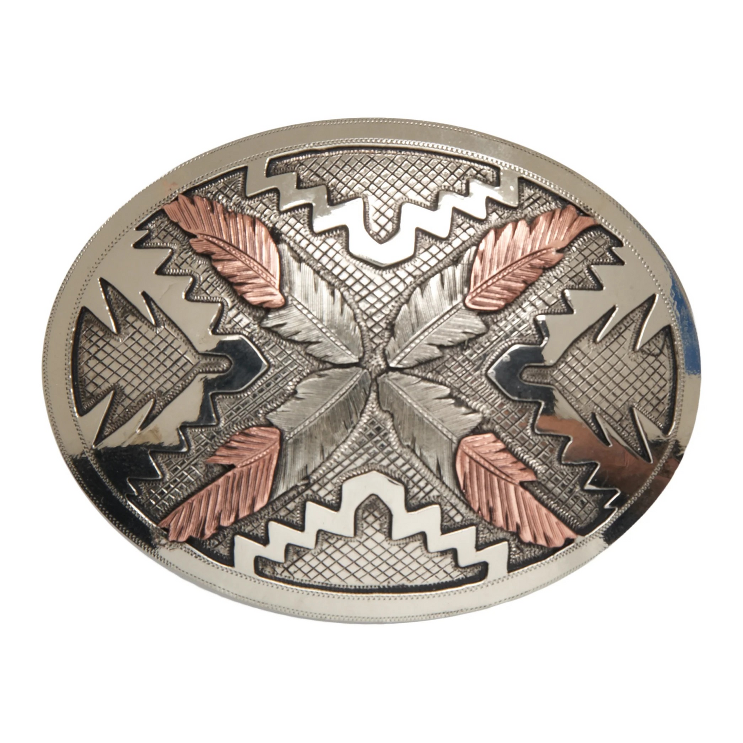 Saguaro Oval with Navajo Feathers Buckle