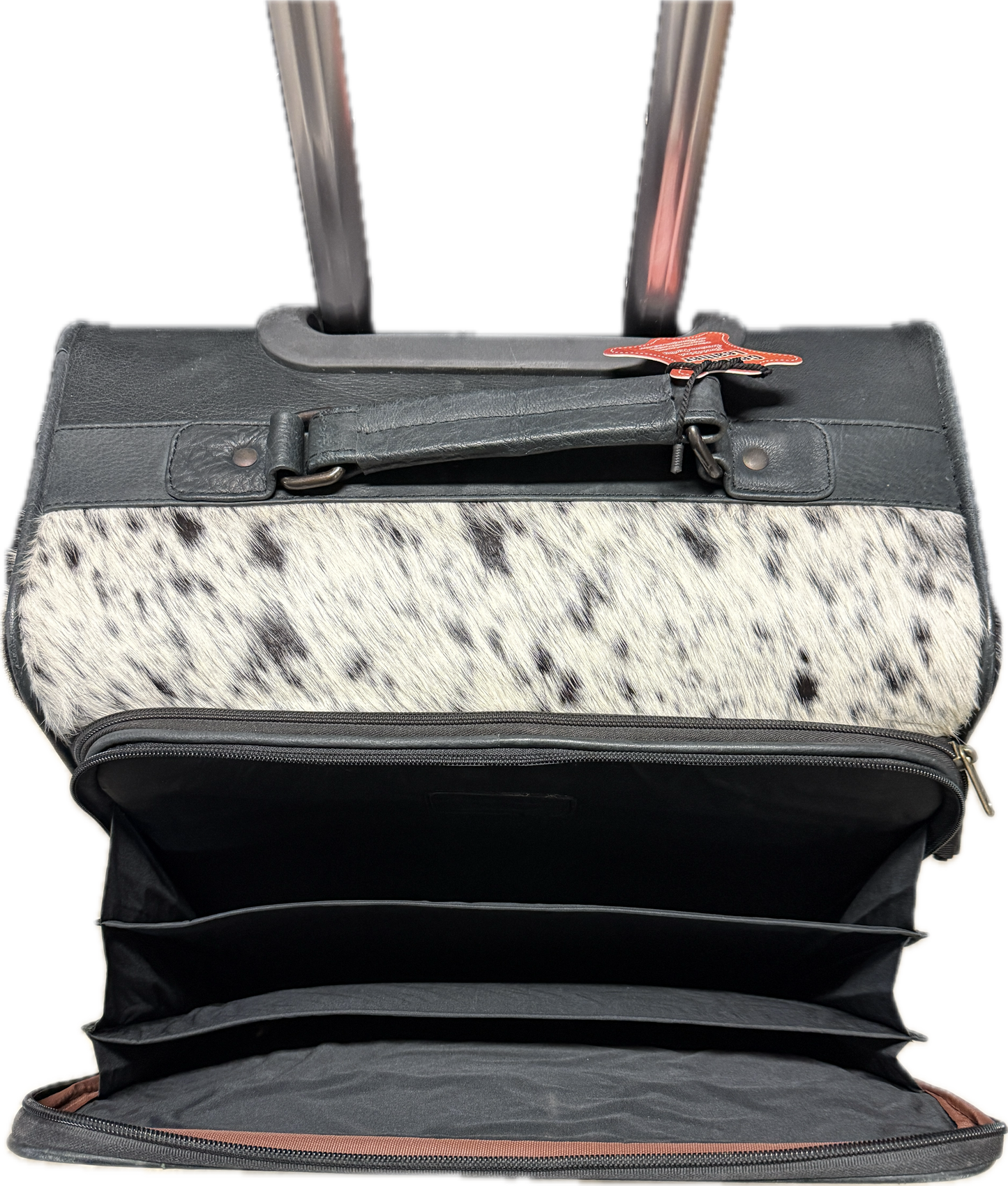 Wheeled Black Cowhide/Leather Luggage