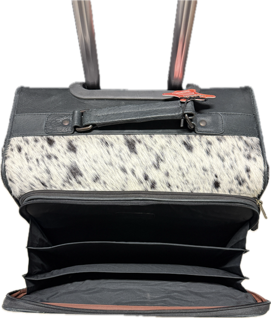 Wheeled Black Cowhide/Leather Luggage